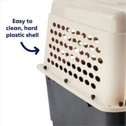 Frisco Plastic Dog & Cat Kennel, Almond & Black -WoofyPlay Store 120138 PT3. AC SS1800 V1667228948