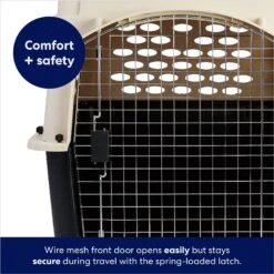 Frisco Plastic Dog & Cat Kennel, Almond & Black -WoofyPlay Store 120138 PT4. AC SS1800 V1667229308