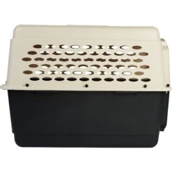 Frisco Plastic Dog & Cat Kennel, Almond & Black -WoofyPlay Store 120138 PT5. AC SS1800 V1554383939