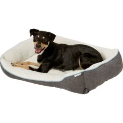 Frisco Sherpa Rectangular Bolster Dog Bed -WoofyPlay Store 129483 PT4. AC SS1800 V1578442390