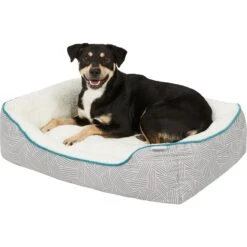 Frisco Sherpa Rectangular Bolster Cat & Dog Bed -WoofyPlay Store 144851 PT4. AC SS1800 V1578442937