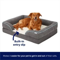 Frisco Plush Orthopedic Front Bolster Cat & Dog Bed W/Removable Cover -WoofyPlay Store 144862 PT2. AC SS1800 V1667229042