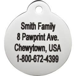 Frisco Personalized Dog & Cat Tag, Round -WoofyPlay Store 153015 PT3. AC SS1800 V1548964844