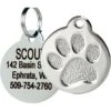 Frisco Stainless Steel Personalized Dog & Cat ID Tag, Paw Print