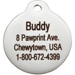 Frisco Stainless Steel Personalized Dog & Cat ID Tag, Paw Print -WoofyPlay Store 153057 PT3. AC SS1800 V1548964916