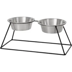 Frisco Pyramid Elevated Stainless Steel Double Diner Dog & Cat Bowl 6 Frisco Pyramid Elevated Stainless Steel Double Diner Dog & Cat Bowl -WoofyPlay Store 159884 PT2. AC SS1800 V1583424781