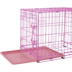 Frisco Fold & Carry Single Door Collapsible Wire Dog Crate, Pink -WoofyPlay Store 160806 PT3. AC SS1800 V1561066324