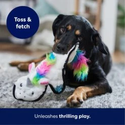 Frisco Unicorn Stuffing-Free Flat Plush Squeaky Dog Toy -WoofyPlay Store 174737 PT4. AC SS1800 V1695671061