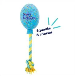 Frisco Birthday Balloon Plush With Rope Squeaky Dog Toy -WoofyPlay Store 177807 PT2. AC SS1800 V1695748834