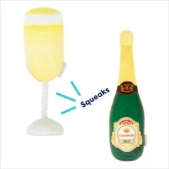 Frisco Champagne & Flute Plush Squeaky Dog Toy -WoofyPlay Store 183243 PT2. AC SS1800 V1695748473