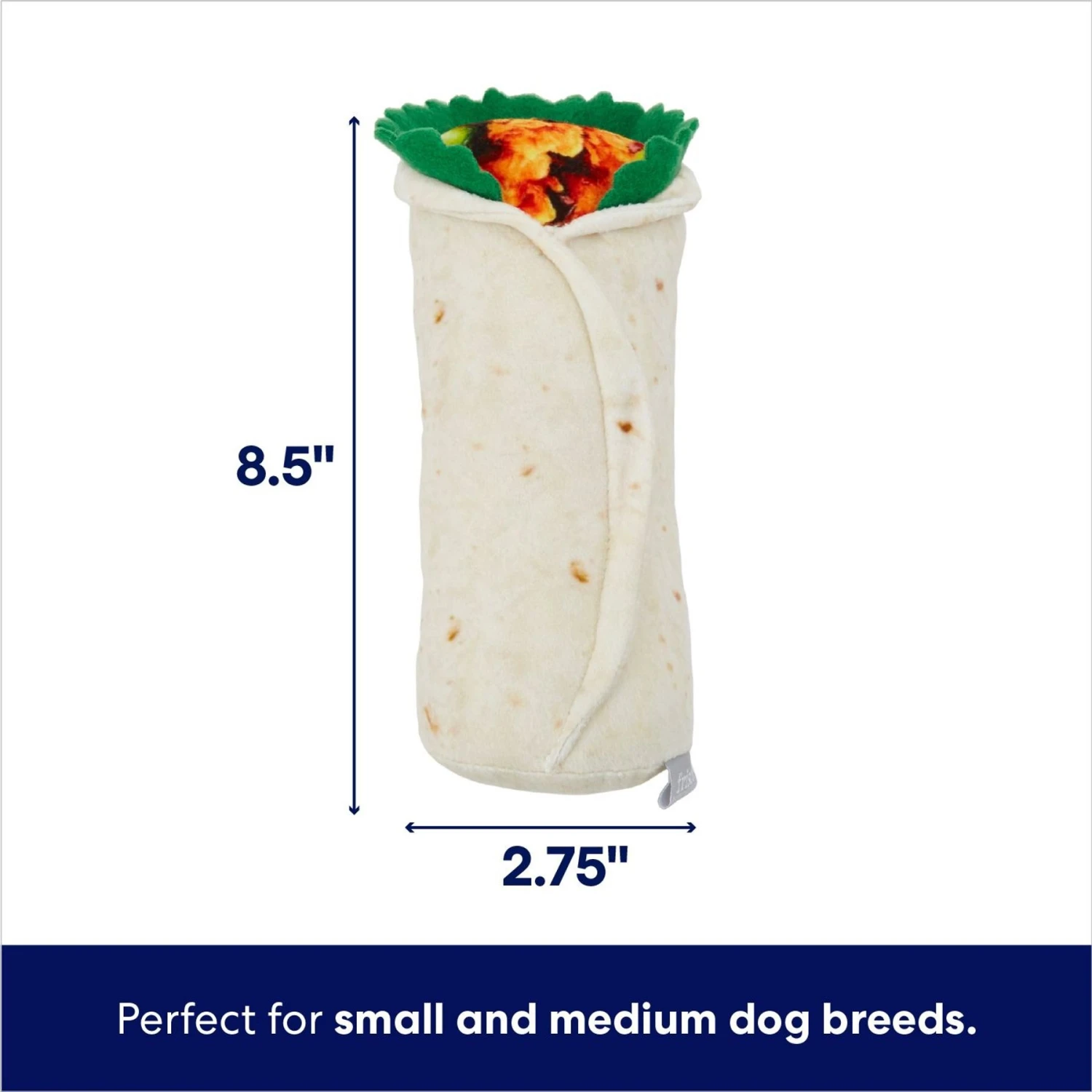 Frisco Burrito Plush Squeaky Dog Toy 2 Frisco Burrito Plush Squeaky Dog Toy - Image 2