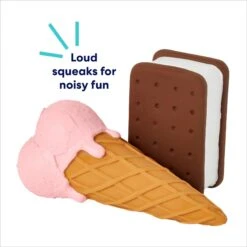 Frisco Ice Cream Sandwich & Ice Cream Cone Latex Squeaky Dog Toy -WoofyPlay Store 213840 PT2. AC SS1800 V1695748351
