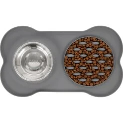 Frisco Silicone Slow Feeder Mat With Stainless Steel Bowl -WoofyPlay Store 215983 PT4. AC SS1800 V1591020085