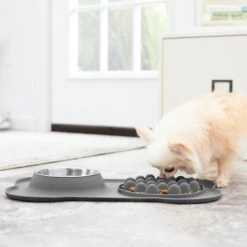 Frisco Silicone Slow Feeder Mat With Stainless Steel Bowl -WoofyPlay Store 215983 PT6. AC SS1800 V1605666801