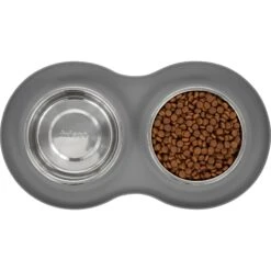 Frisco Double Stainless Steel Pet Bowl With Silicone Mat 12 Frisco Double Stainless Steel Pet Bowl With Silicone Mat -WoofyPlay Store 215986 PT4. AC SS1800 V1591020068
