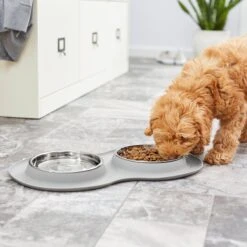 Frisco Double Stainless Steel Pet Bowl With Silicone Mat 15 Frisco Double Stainless Steel Pet Bowl With Silicone Mat -WoofyPlay Store 215986 PT7. AC SS1800 V1605660717