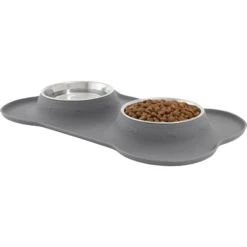 Frisco Silicone Stainless Steel Double Diner Dog & Cat Bowl -WoofyPlay Store 215990 PT2. AC SS1800 V1591020093