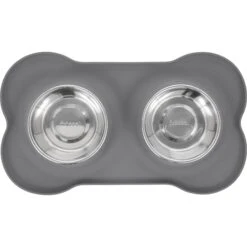 Frisco Silicone Stainless Steel Double Diner Dog & Cat Bowl -WoofyPlay Store 215990 PT3. AC SS1800 V1591020095