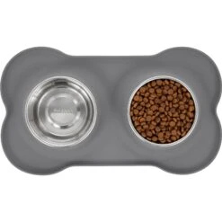 Frisco Silicone Stainless Steel Double Diner Dog & Cat Bowl -WoofyPlay Store 215990 PT4. AC SS1800 V1591020097