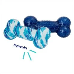 Frisco Retro Denim & Swirl TPR Bone Squeaky Dog Toy -WoofyPlay Store 230341 PT2. AC SS1800 V1695748841