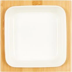 Frisco Square Melamine Dog & Cat Bowl With Bamboo Stand -WoofyPlay Store 232072 PT2. AC SS1800 V1605110560