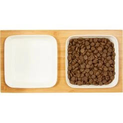 Frisco Square Melamine Dog & Cat Bowl Set With Bamboo Stand -WoofyPlay Store 232076 PT3. AC SS1800 V1605145031
