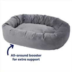 Frisco Velvet Round Bolster Dog Bed W/Removable Cover -WoofyPlay Store 232178 PT2. AC SS1800 V1671203057