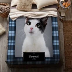 Frisco Plaid Sherpa Fleece Personalized Blanket -WoofyPlay Store 249395 PT4. AC SS1800 V1610774279
