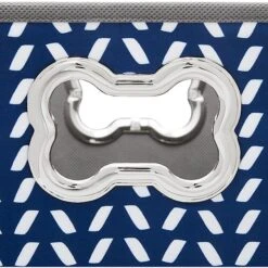 Frisco Rectangle Collapsible Pet Toy Storage Bin, Navy Herringbone -WoofyPlay Store 250574 PT4. AC SS1800 V1613772691