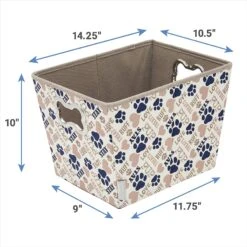 Frisco Rectangle Collapsible Pet Toy Storage Bin, Tan Novelty Paws 7 Frisco Rectangle Collapsible Pet Toy Storage Bin, Tan Novelty Paws -WoofyPlay Store 250581 PT2. AC SS1800 V1613773601