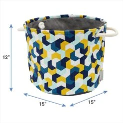 Frisco Round Collapsible Pet Toy Storage Bin, Yellow Geometric 6 Frisco Round Collapsible Pet Toy Storage Bin, Yellow Geometric -WoofyPlay Store 250587 PT2. AC SS1800 V1613774811