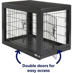Frisco Double Door Furniture Style Dog Crate, Black -WoofyPlay Store 253026 PT3. AC SS1800 V1615840384