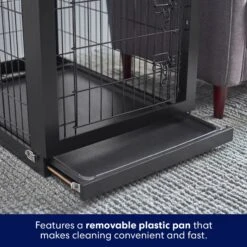 Frisco Double Door Furniture Style Dog Crate, Black -WoofyPlay Store 253026 PT4. AC SS1800 V1615840503
