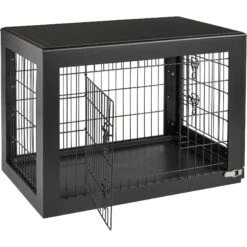 Frisco Double Door Furniture Style Dog Crate, Black -WoofyPlay Store 253026 PT5. AC SS1800 V1617644239
