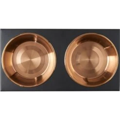 Frisco Copper Stainless Steel Elevated Foldable Double Dog & Cat Bowls -WoofyPlay Store 253060 PT4. AC SS1800 V1616595727