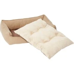 Frisco Faux Felt Flange Edge Bolster Cat & Dog Bed -WoofyPlay Store 255166 PT2. AC SS1800 V1616011910
