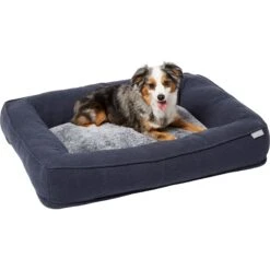 Frisco Faux Felt Orthopedic Rectangular Bolster Dog Bed W/Removable Cover -WoofyPlay Store 255177 PT2. AC SS1800 V1616013143