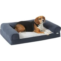 Frisco Faux Felt Orthopedic Sofa Bolster Dog Bed W/Removable Cover -WoofyPlay Store 255183 PT2. AC SS1800 V1657656395