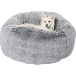 Frisco Plush Pouf Pillow Cat & Dog Bed -WoofyPlay Store 255195 PT2. AC SS1800 V1616076741