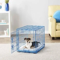 Frisco Fold & Carry Single Door Collapsible Wire Dog Crate & Frisco Quilted Plush Dog Crate Mat -WoofyPlay Store 255501 PT2. AC SS1800 V1604097714