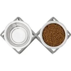 Frisco Elevated Diamond Stainless Steel Double Diner Dog & Cat Bowl -WoofyPlay Store 257147 PT3. AC SS1800 V1612367490