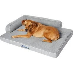 Frisco Faux Linen Corner Personalized Bolster Dog Bed W/Removable Cover, Harbour Blue, XL -WoofyPlay Store 262161 PT2. AC SS1800 V1615568485