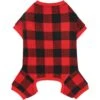 Frisco Dog & Cat Cozy Polar Fleece PJs, Red Plaid