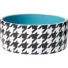 Frisco Houndstooth Non-skid Ceramic Dog Bowl