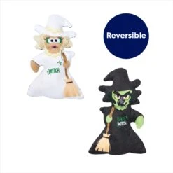 Frisco Halloween Good Witch, Bad Witch Reversible Plush Squeaky Dog Toy -WoofyPlay Store 270429 PT2. AC SS1800 V1690911211
