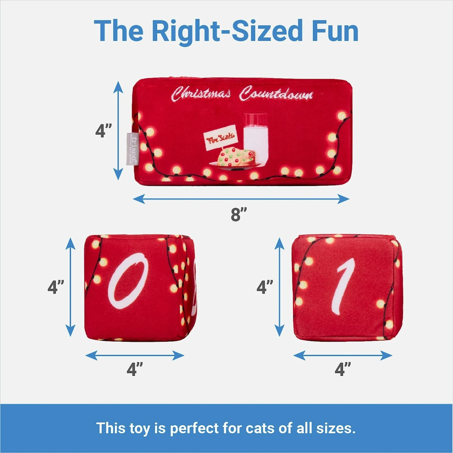 Frisco Holiday 12 Day Countdown Blocks Plush Squeaky Dog Toy, 3 Count 2 Frisco Holiday 12 Day Countdown Blocks Plush Squeaky Dog Toy, 3 Count - Image 2