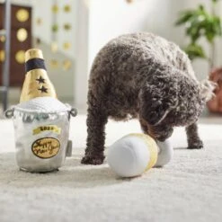 Frisco New Year's Eve Champagne & Flute Plush Squeaky Dog Toy -WoofyPlay Store 288486 PT3. AC SS1800 V1638288322