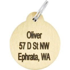 Frisco Brass Personalized Dog & Cat ID Tag, Round -WoofyPlay Store 296194 PT4. AC SS1800 V1628186570