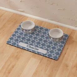 Frisco Boho Damask Personalized Dog & Cat Placemat -WoofyPlay Store 299562 PT8. AC SS1800 V1636048577