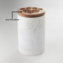 Frisco Ceramic Marble Print Personalized Treat Jar With Wood Lid, 3.75 Cups 11 Frisco Ceramic Marble Print Personalized Treat Jar With Wood Lid, 3.75 Cups -WoofyPlay Store 301181 PT5. AC SS1800 V1630332523